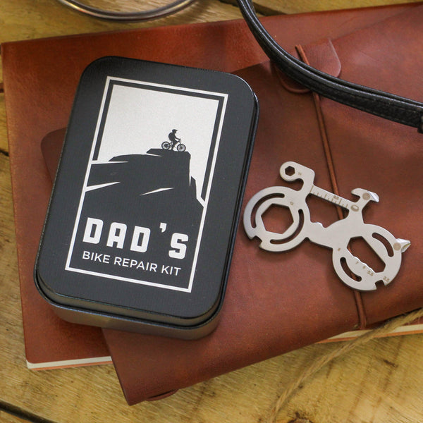 Personalised Dad's Bike Multi Tool Cycling Tin Kit