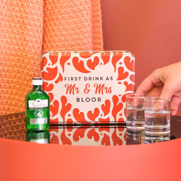 Personalised Heart Couples First Drink Gift For Wedding