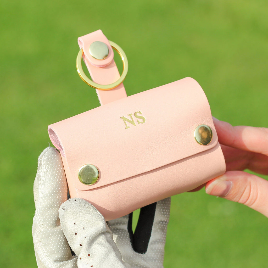 Personalised Golf Ball And Leather Case Gift