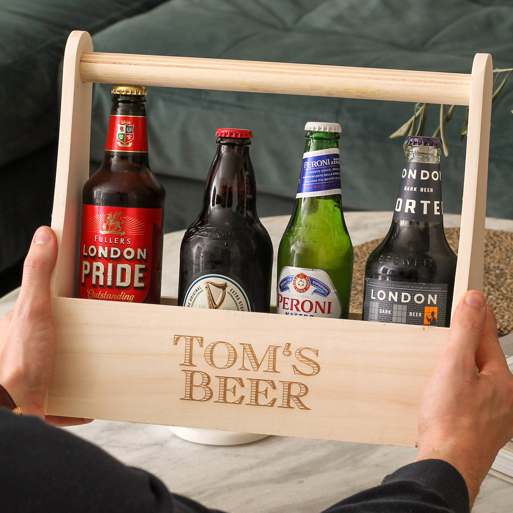 Personalised Beer Box Drink Holder Gift For Dad