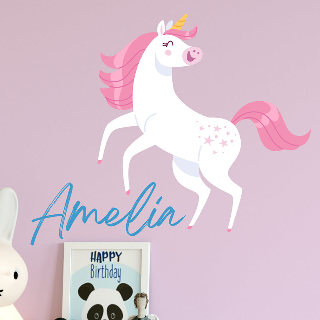 Personalised Unicorn Wall Sticker Room Decor Art