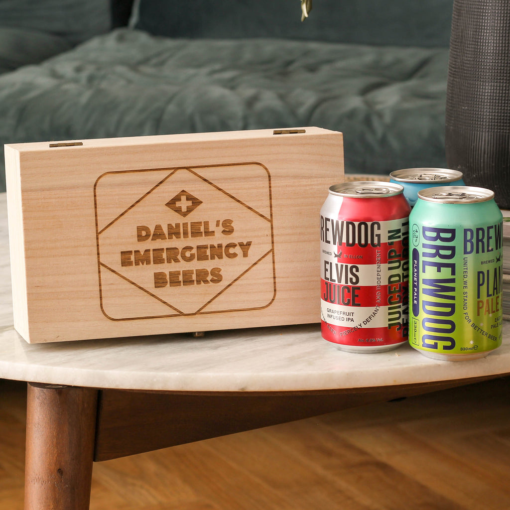 Personalised Emergency Beer Box Gift For Him
