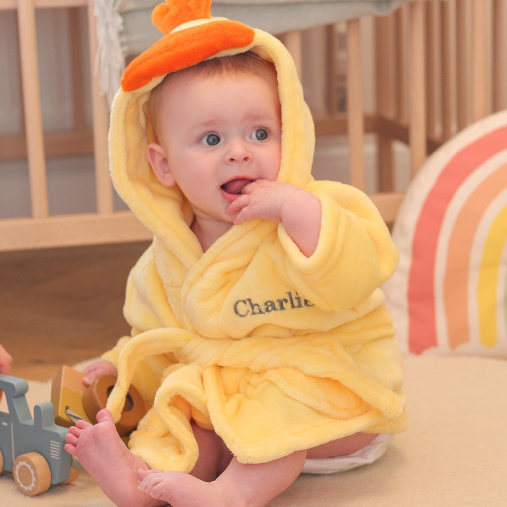 Personalised Baby Chick Dressing Gown Gift For Children