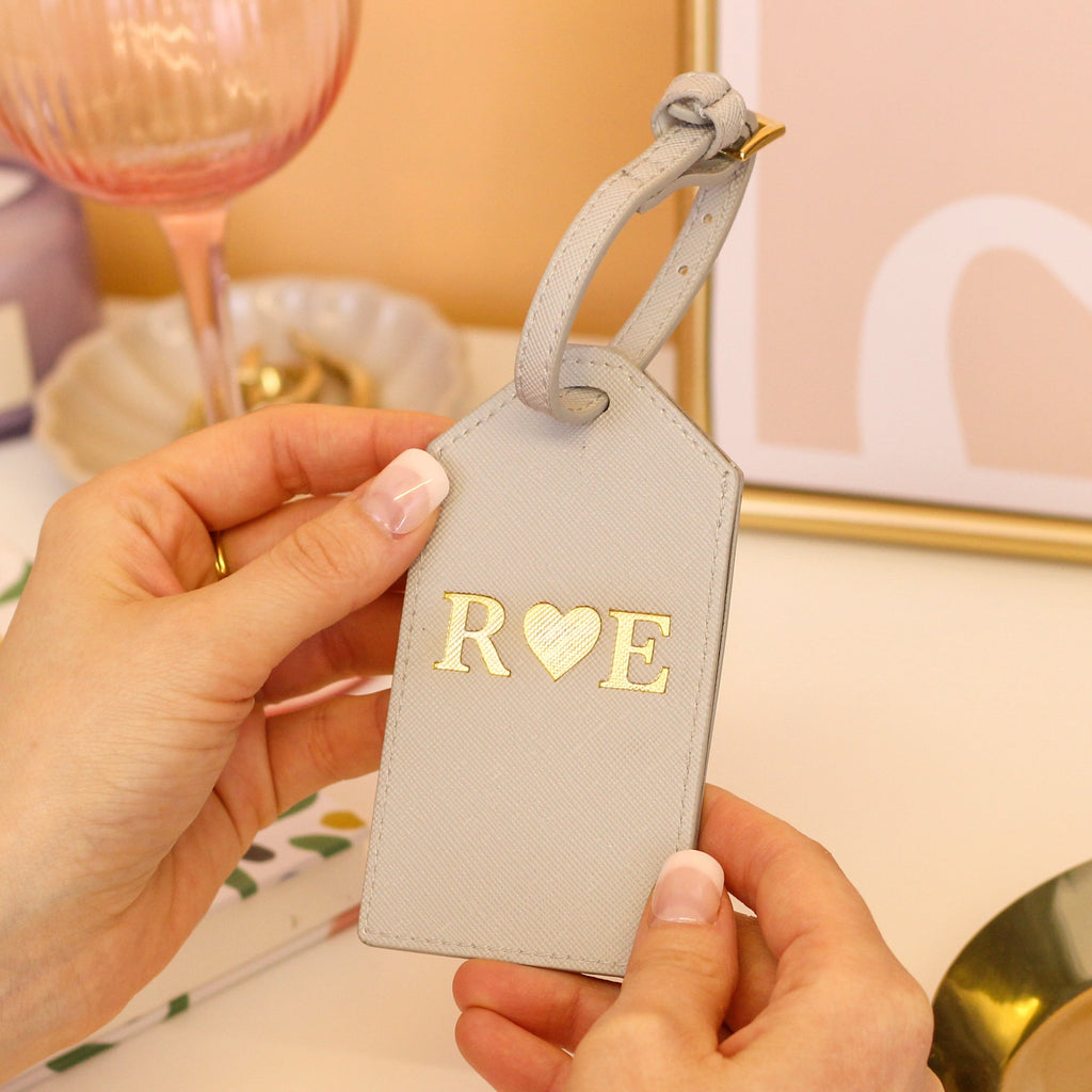 Personalised Heart Luggage Tag Passport Gift Set