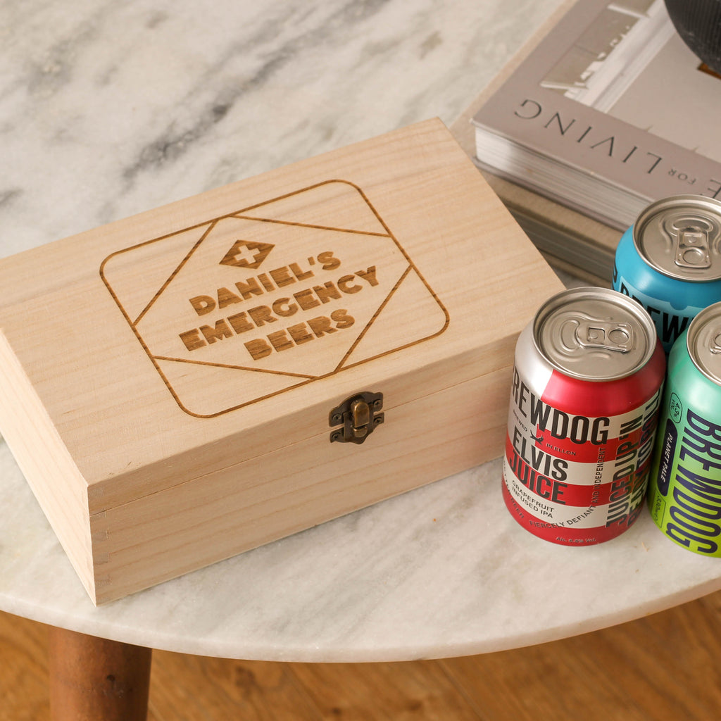 Personalised Emergency Beer Box Gift For Him