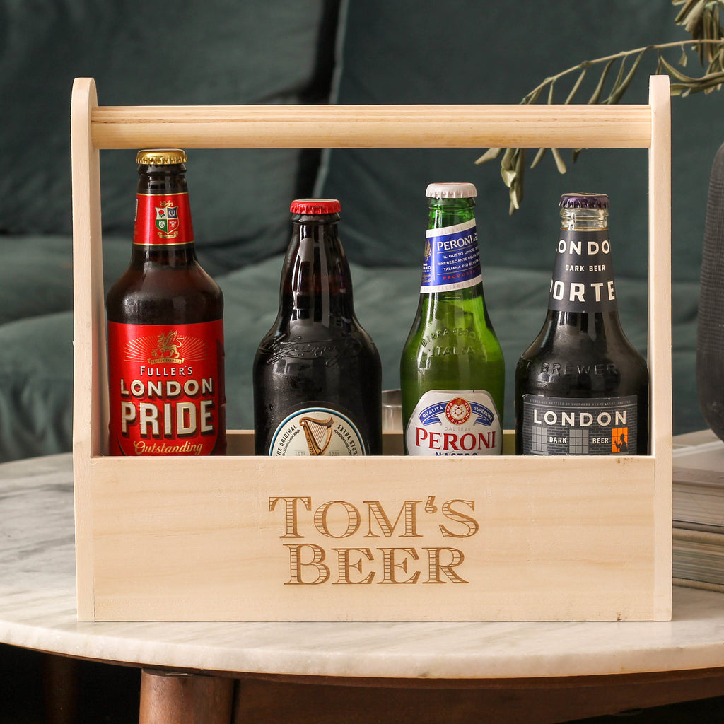 Personalised Beer Box Drink Holder Gift For Dad