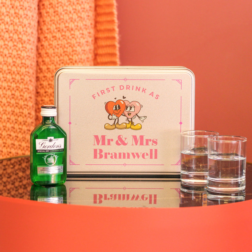 Personalised Couples First Drink Gift Set For Wedding