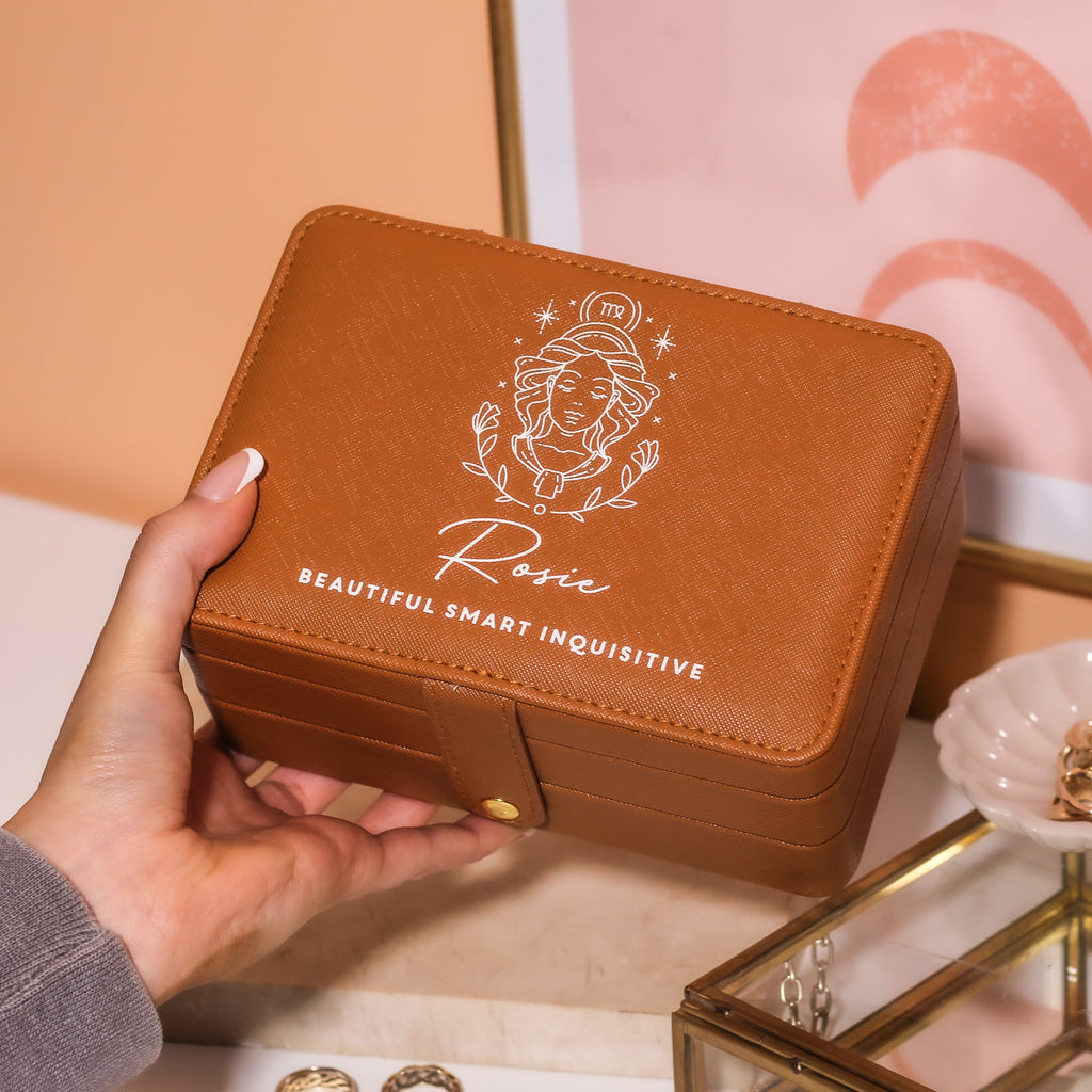 Personalised Floral Jewellery Box Travel Gift For Her