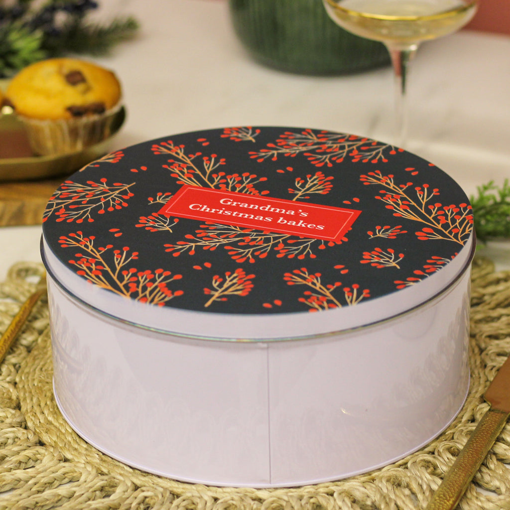 Personalised Christmas Floral Tin Gift For The Home
