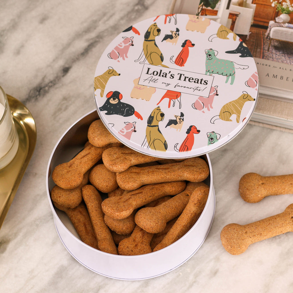 Personalised Dog Food Biscuit Treat Tin For The Home
