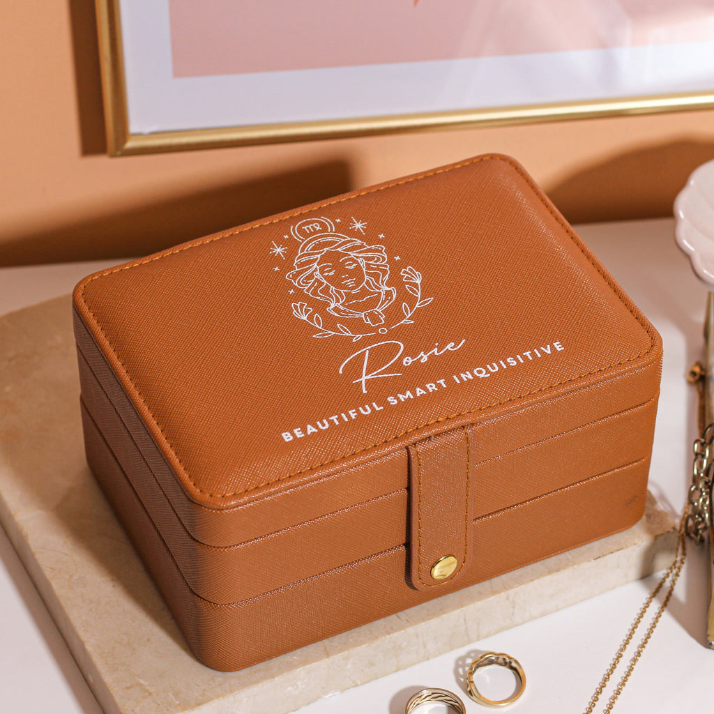 Personalised Dots Rectangular Jewellery Box