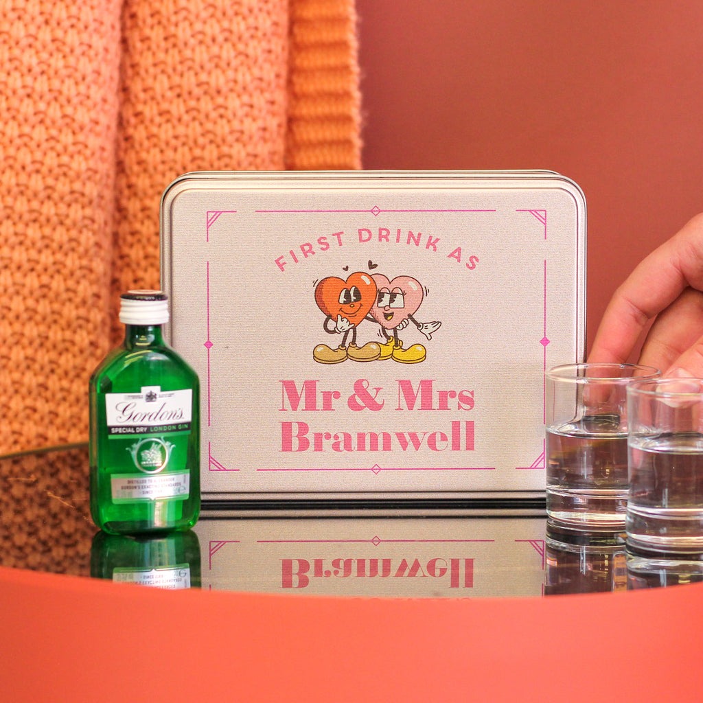 Personalised Couples First Drink Gift Set For Wedding