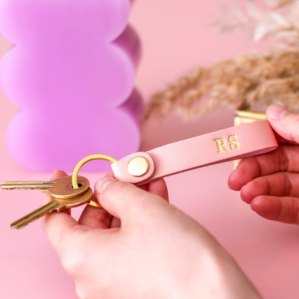Personalised Hand Stamped Keyring Gift For Him