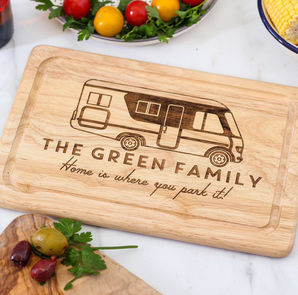 Personalised Motorhome Chopping Board Travel Gift
