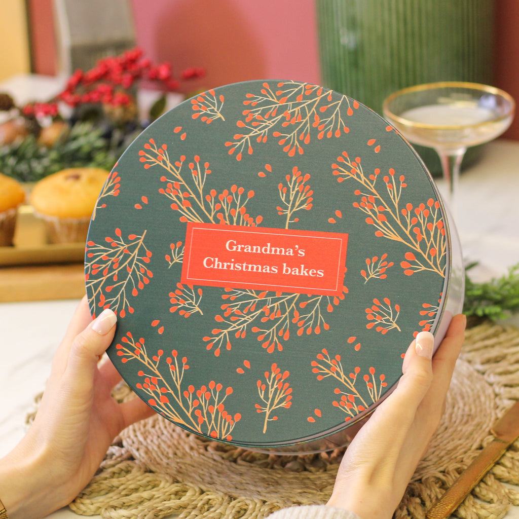 Personalised Christmas Floral Tin Gift For The Home