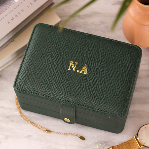 Personalised Large Hand Foiled Jewellery Initials Box