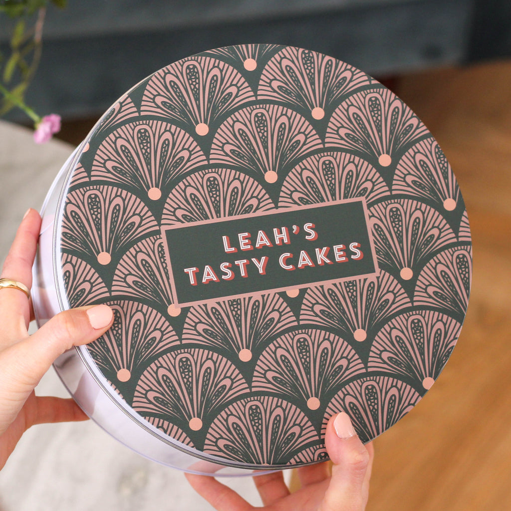 Personalised Art Deco Baking Cake Tin Gift