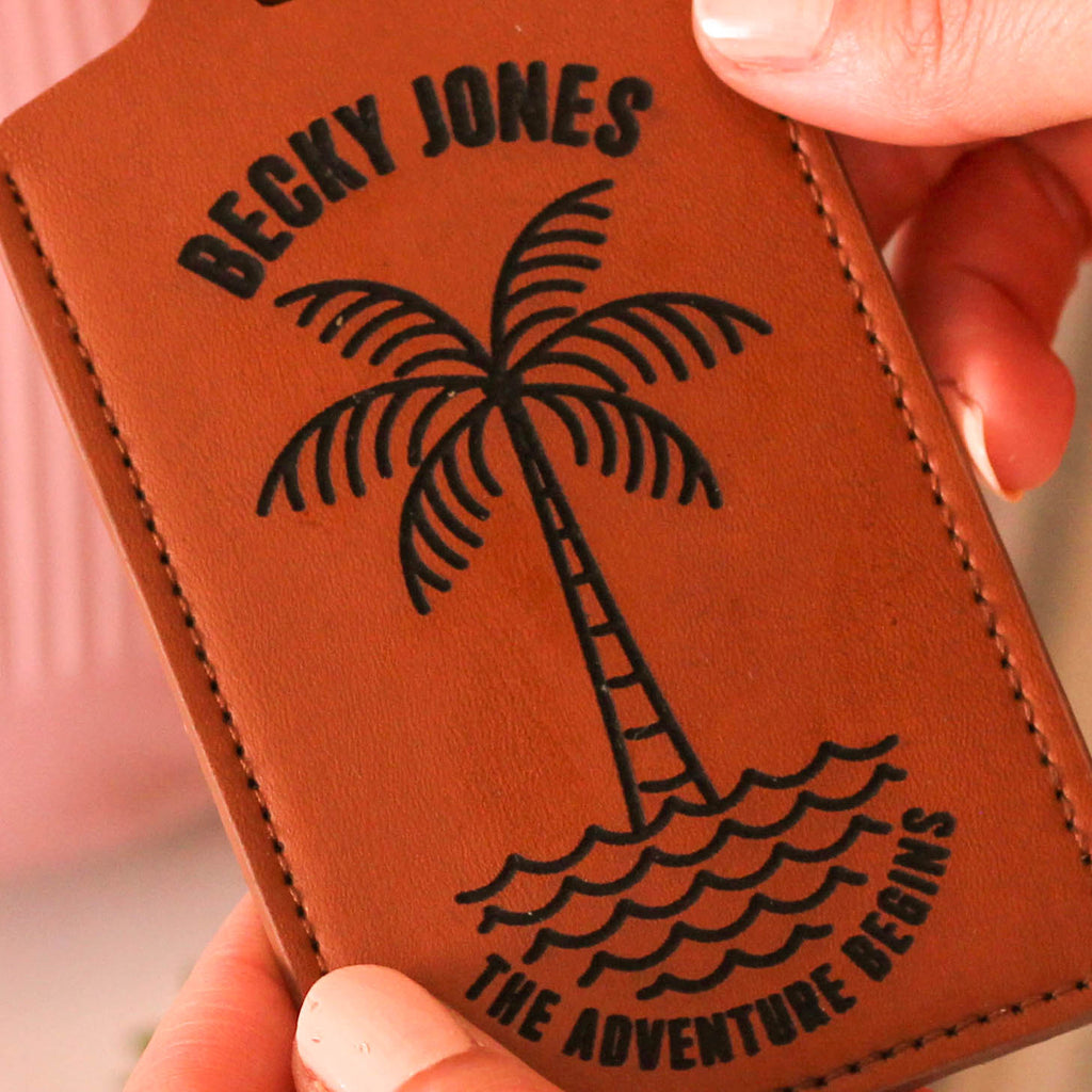 Personalised Palm Tree Luggage Tag Travel Accessory