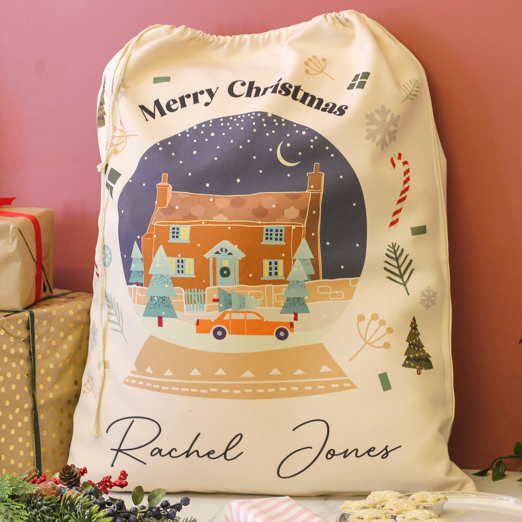 Personalised Snow Globe Christmas Sack