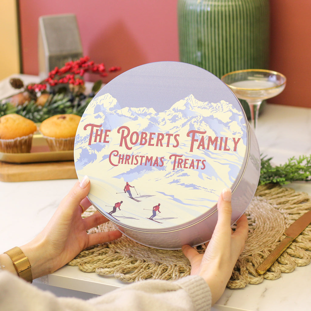 Personalised Skiing Cake Tin