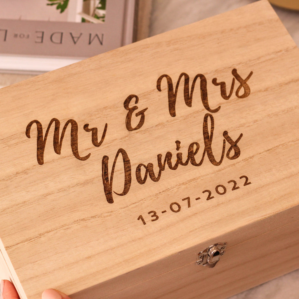 Personalised Mr And Mrs Keepsake Box Gift