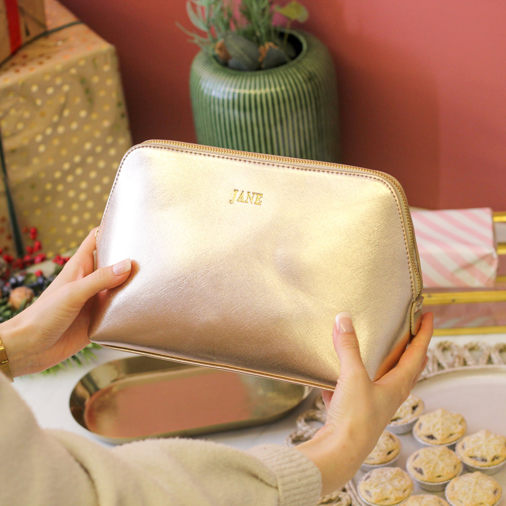 Personalised Metallic Christmas Wash Bag