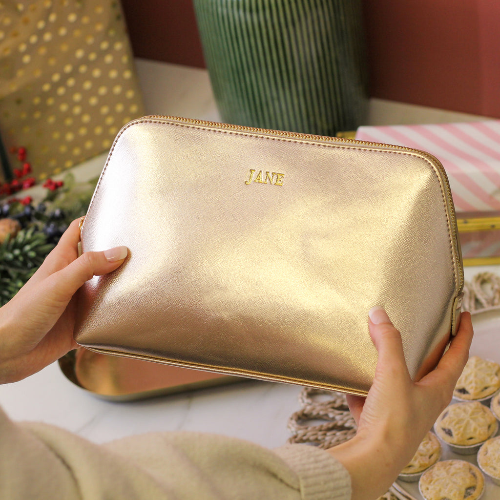 Personalised Metallic Christmas Wash Bag