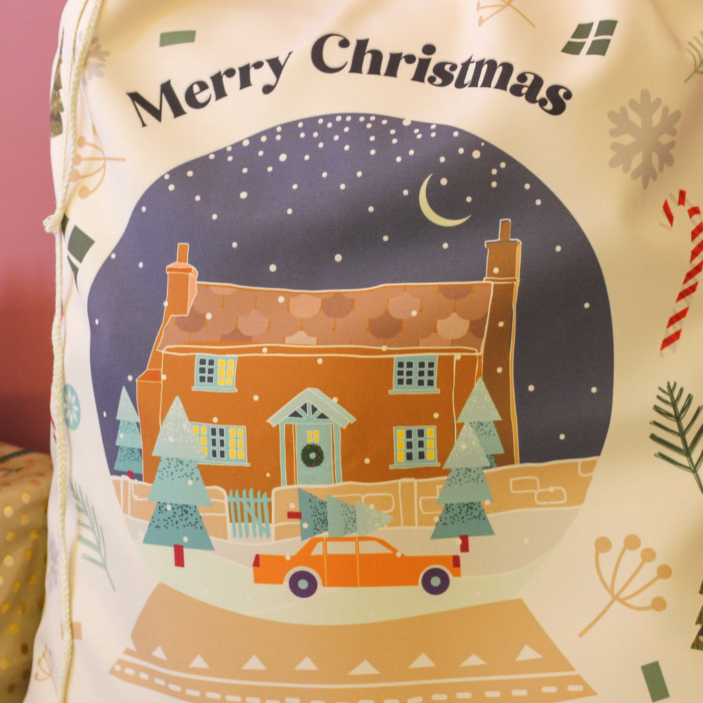 Personalised Snow Globe Christmas Sack