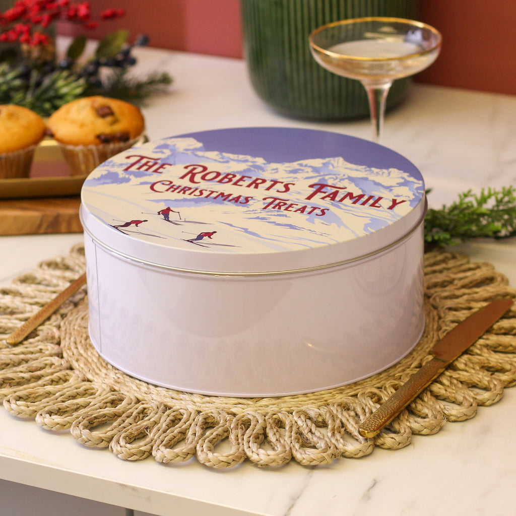 Personalised Skiing Cake Tin