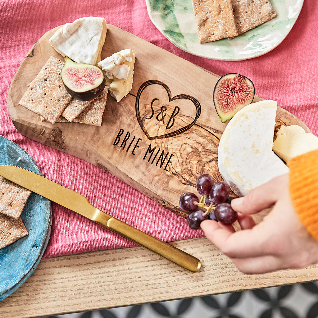 Personalised Couples Initials Heart Chopping Board