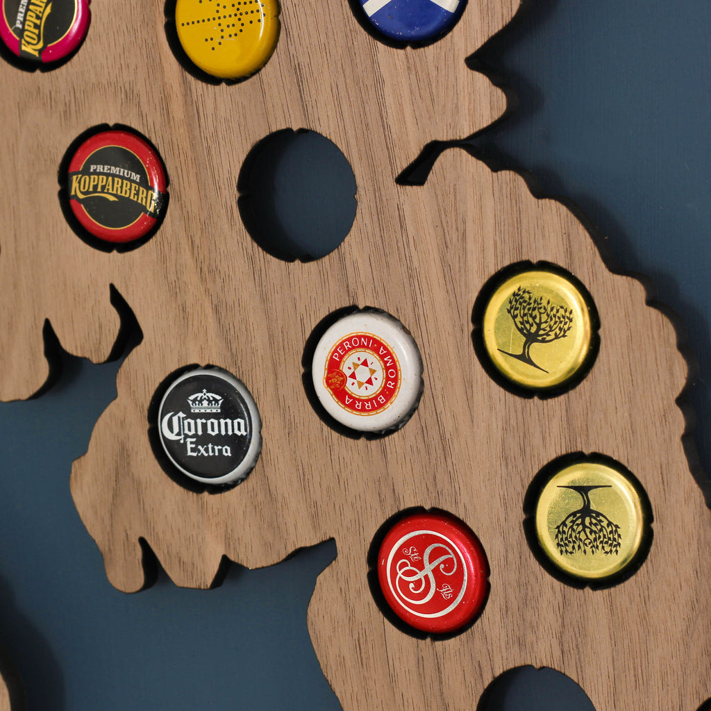 British Isles Beer Cap Map Wall Art