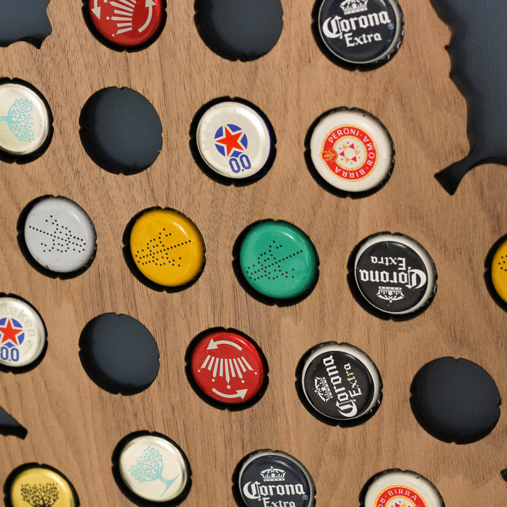 British Isles Beer Cap Map Wall Art