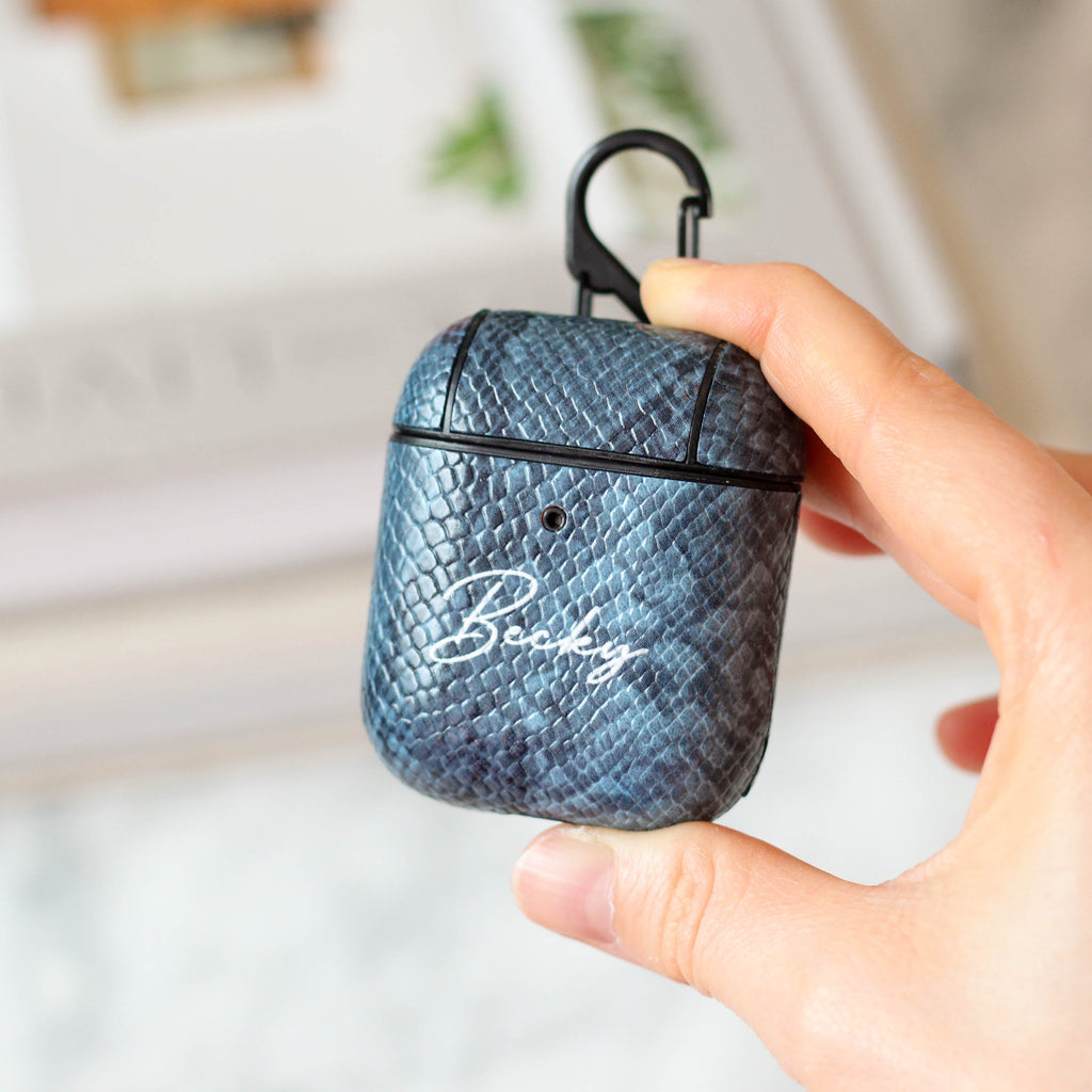 Personalised Faux Snake Skin Air Pods Case