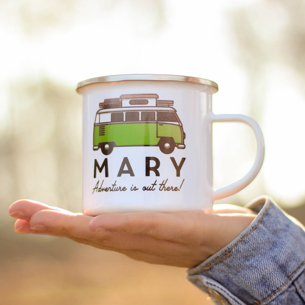 Personalised Camper Van Enamel Mug