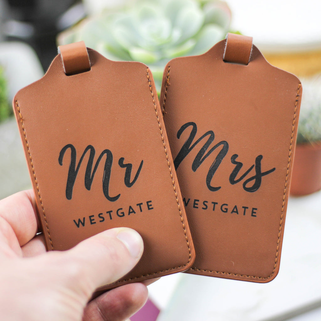 Personalised Mr And Mrs Luggage Tag