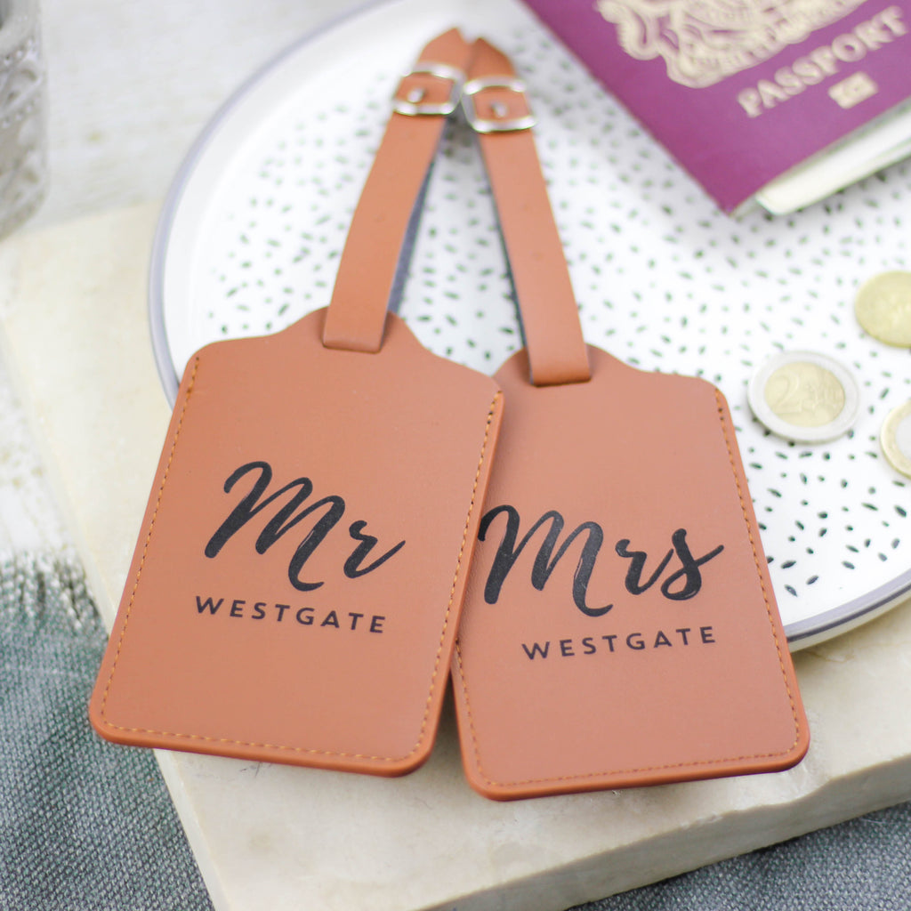 Personalised Mr And Mrs Luggage Tag