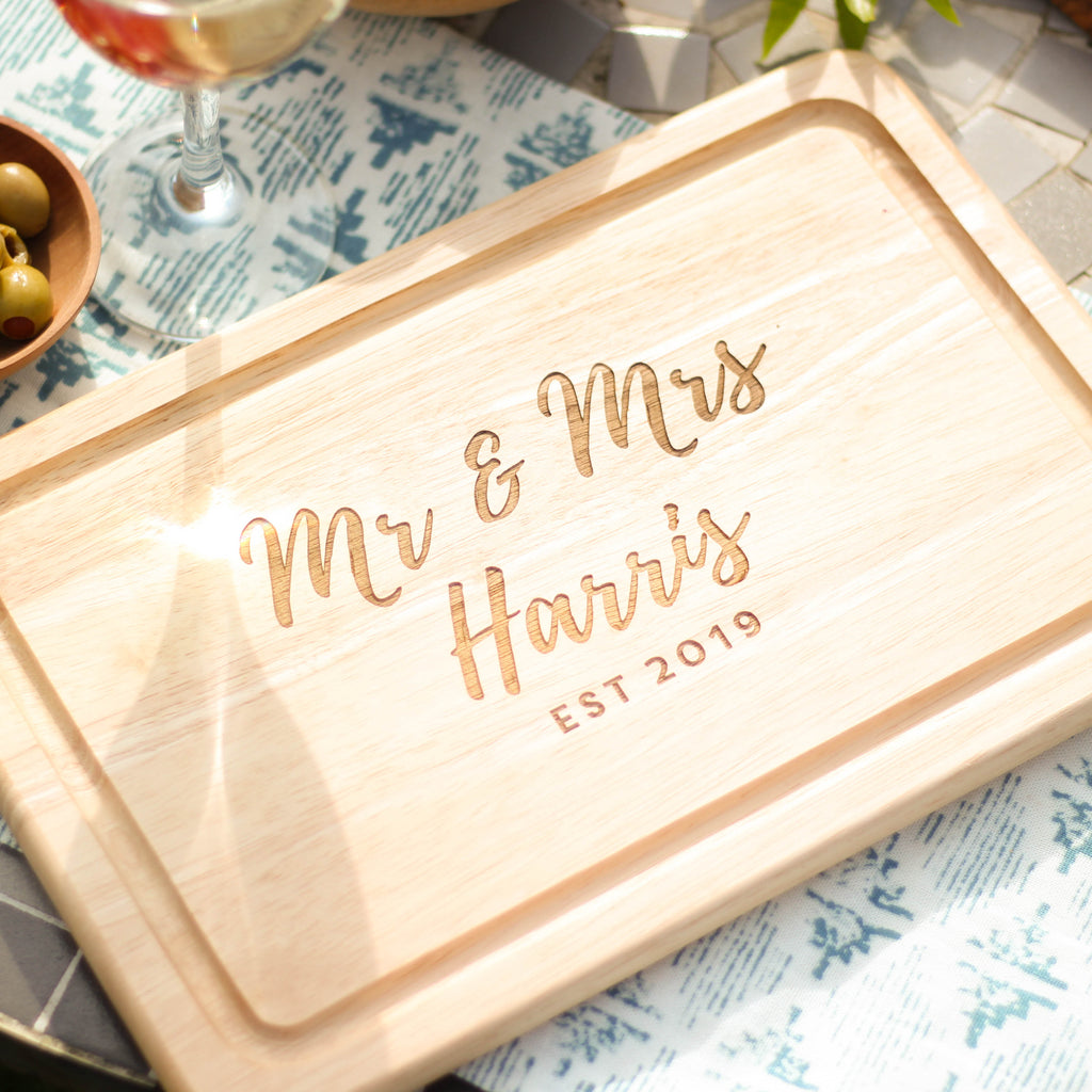 Personalised Mr And Mrs Chopping Board