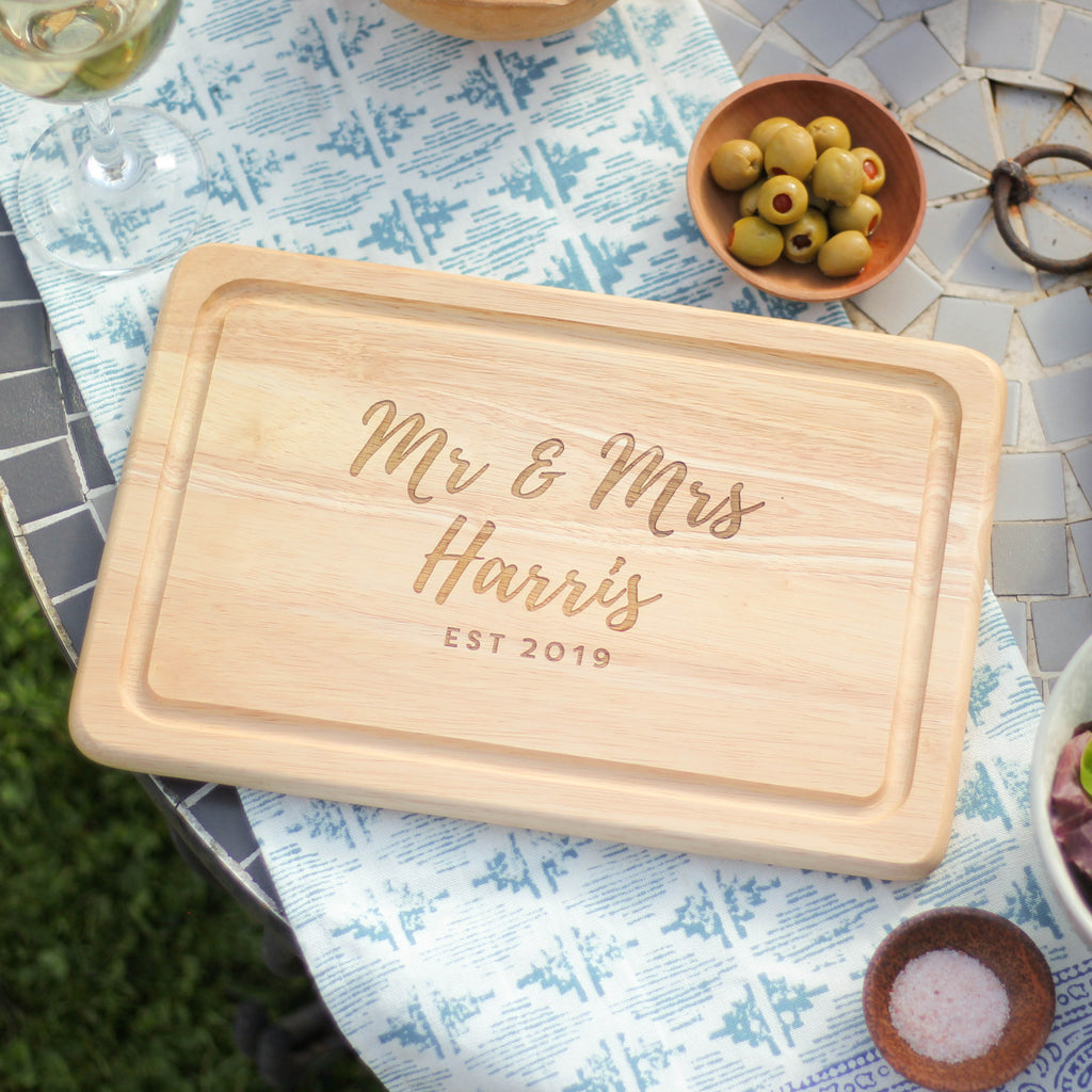 Personalised Mr And Mrs Chopping Board