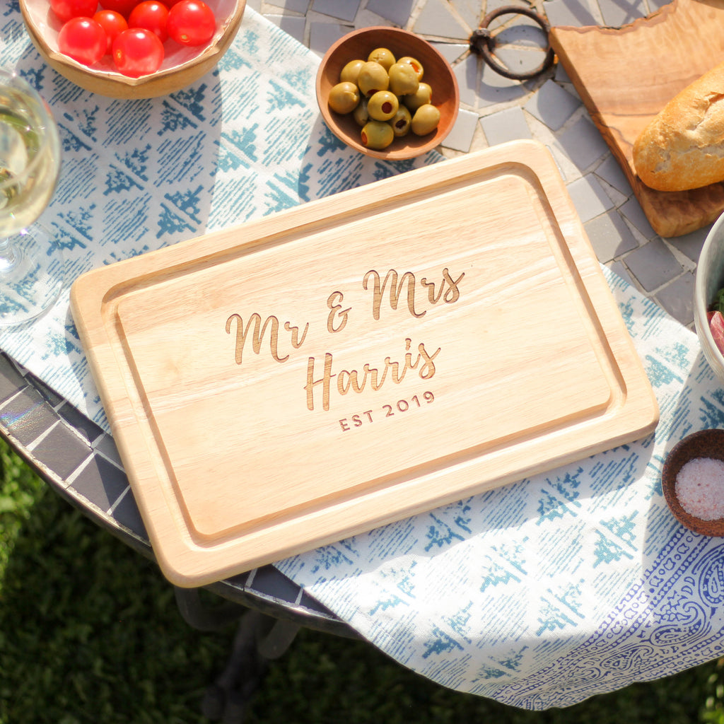 Personalised Mr And Mrs Chopping Board