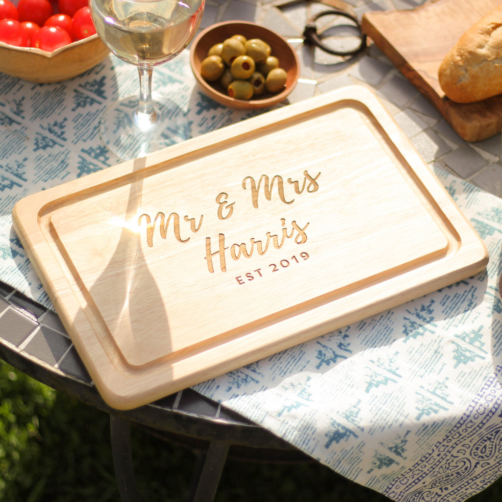 Personalised Mr And Mrs Chopping Board