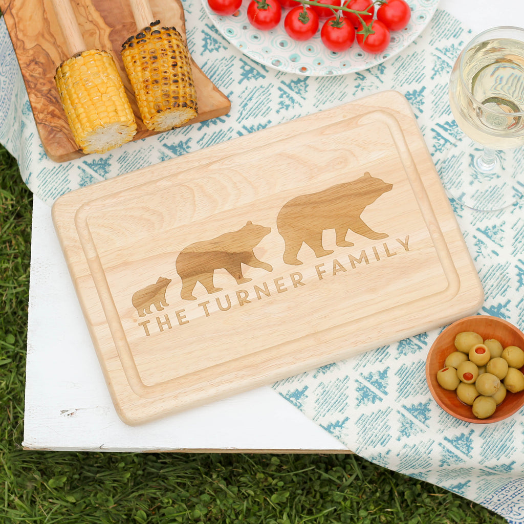 Personalised Bear Family Chopping Board