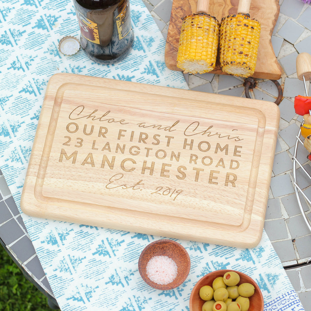 Personalised First Home Chopping Board