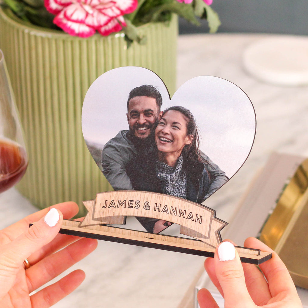 Personalised Heart Photo Frame Gift For Couples Wedding