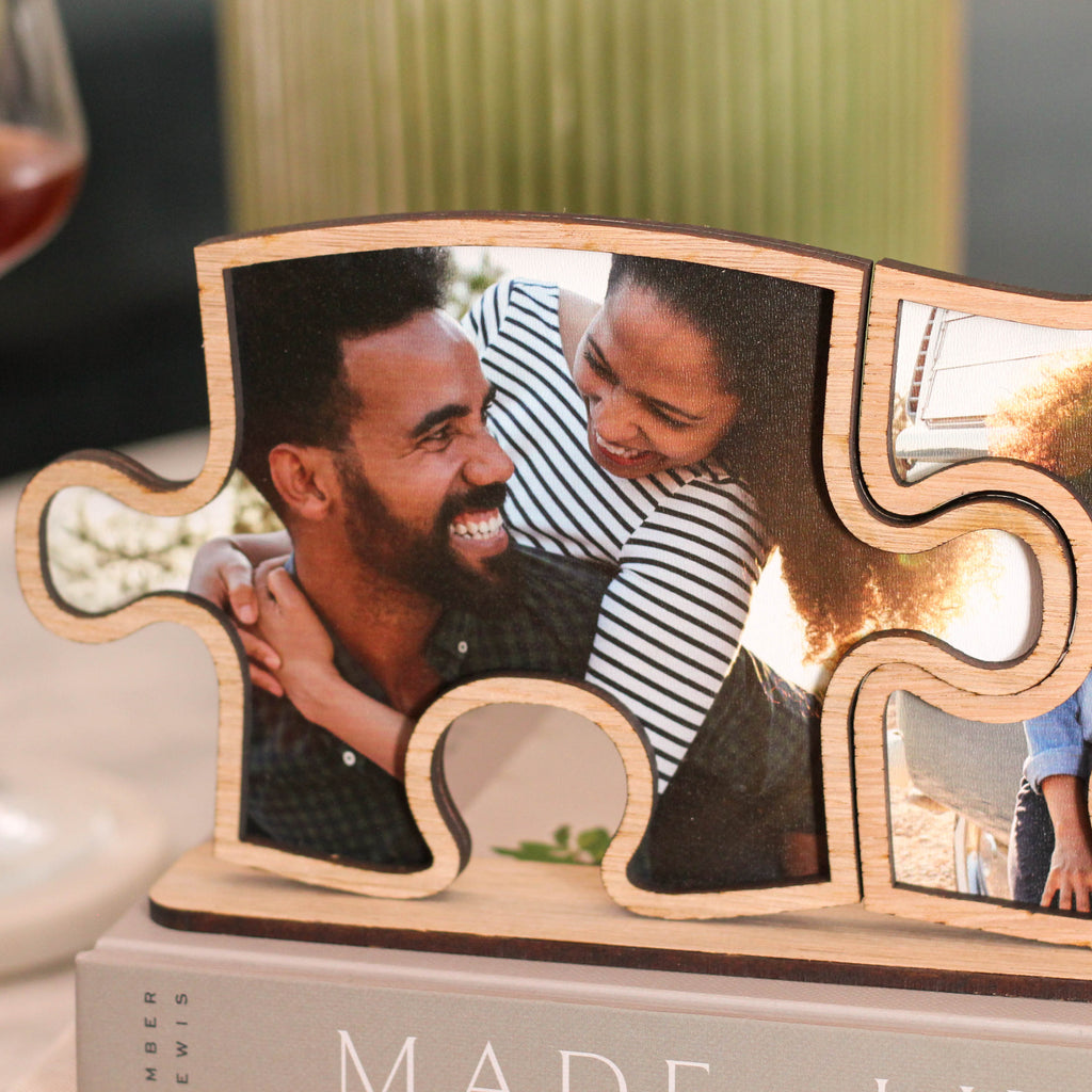 Personalised Double Jigsaw Multi Photo Frame Gift