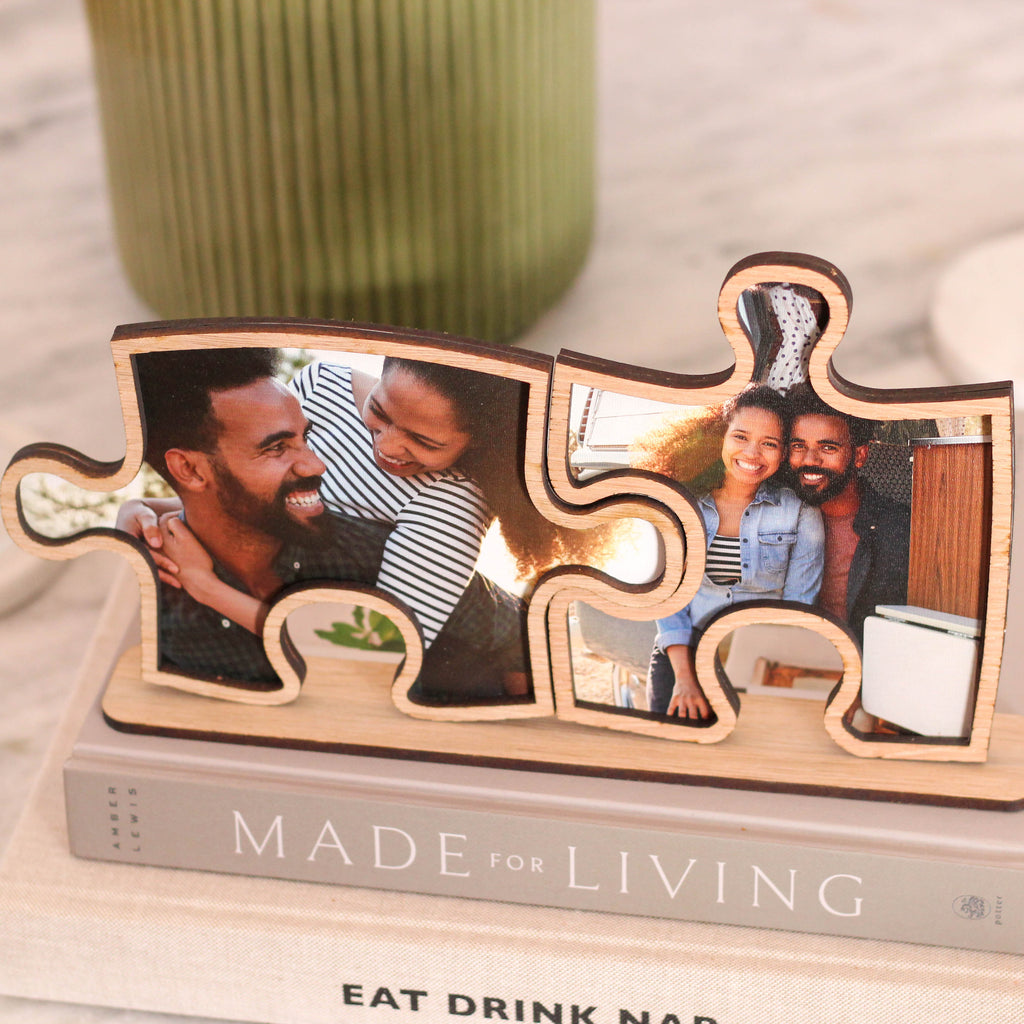 Personalised Double Jigsaw Multi Photo Frame Gift