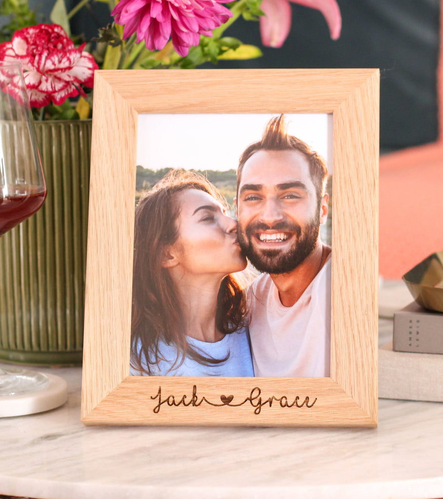 Personalised Couples Wooden Photo Frame New Home Gift