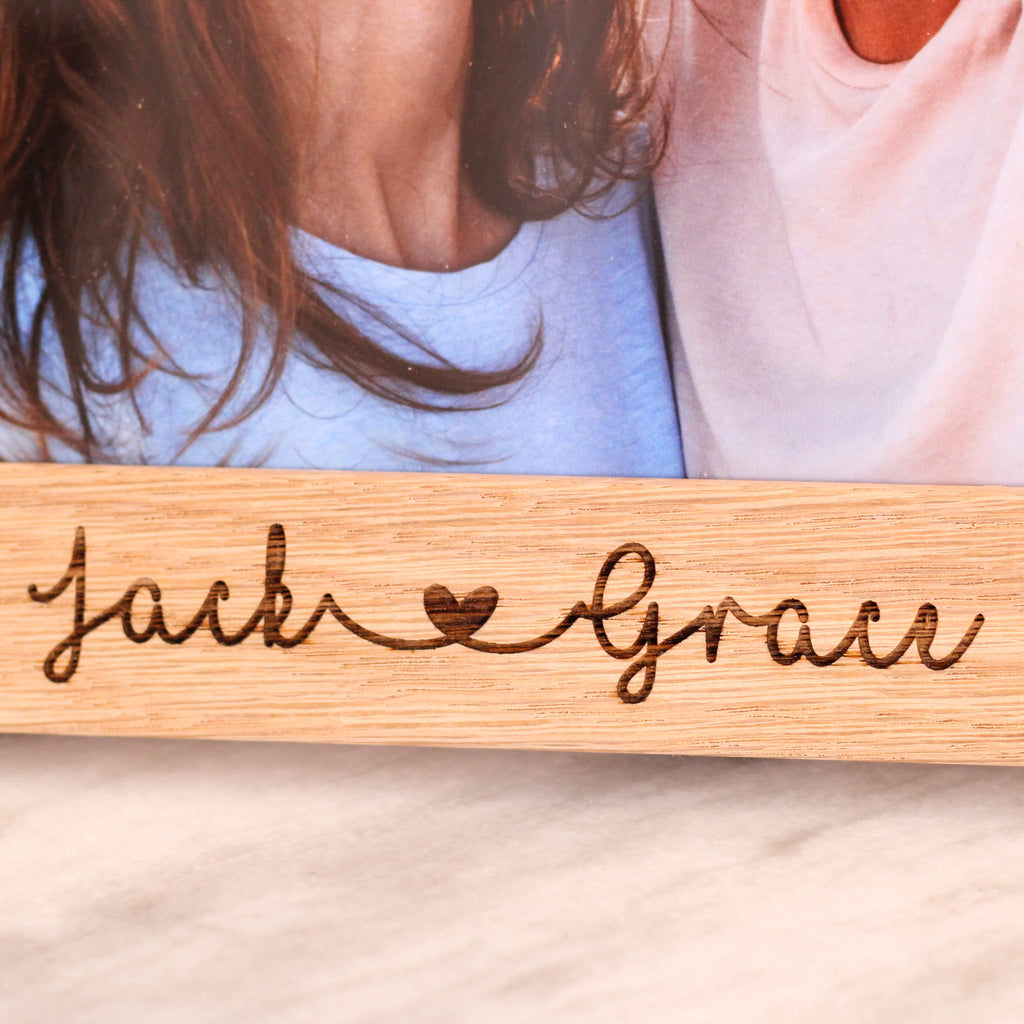 Personalised Couples Wooden Photo Frame New Home Gift