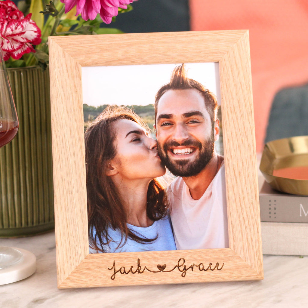 Personalised Couples Wooden Photo Frame New Home Gift