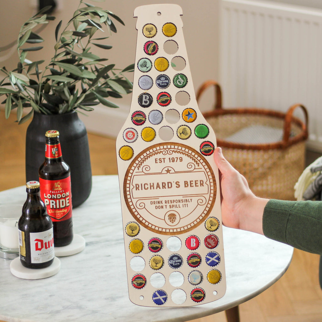 Personalised Beer Bottle Wall Art For The Home