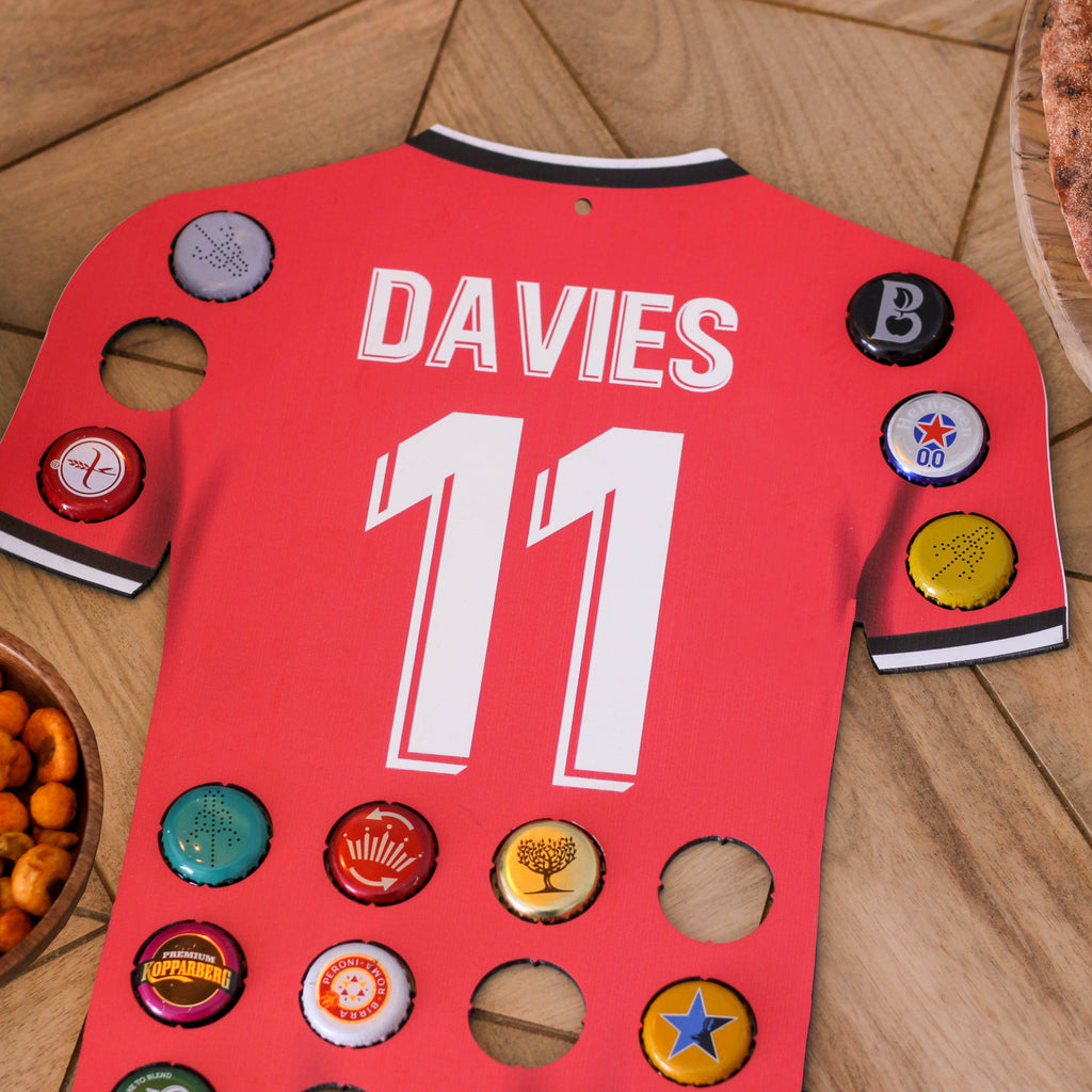 Personalised Football Shirt Beer Cap Collector Gift